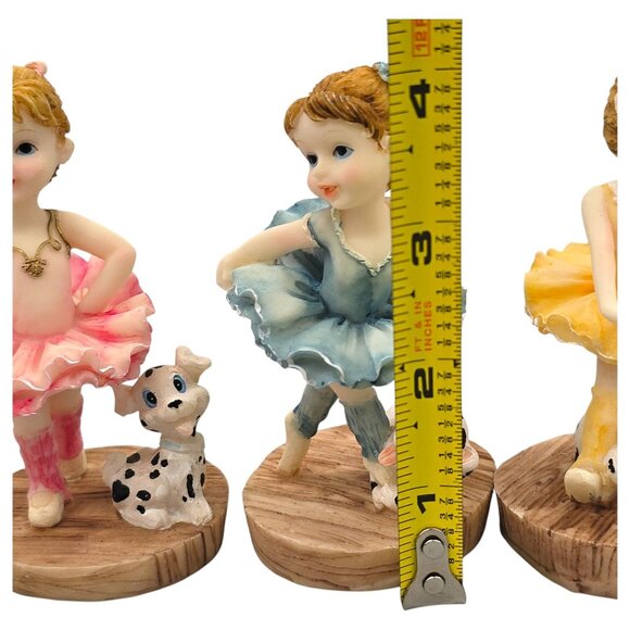 D&K Ballerina Figurines Dancer Dalmatian Puppy Set Of 4 Ballet HandPainted Resin - Picture 11 of 13